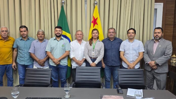 Mãos de trabalhador seguram um punhado de castanhas-do-pará frescas em uma plantação na floresta amazônica.