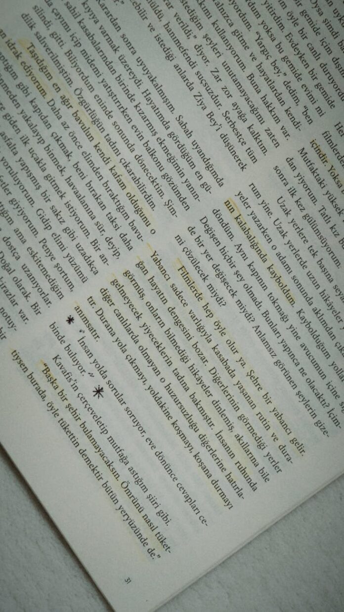 Página Do Livro Aberto Com Texto Destacado