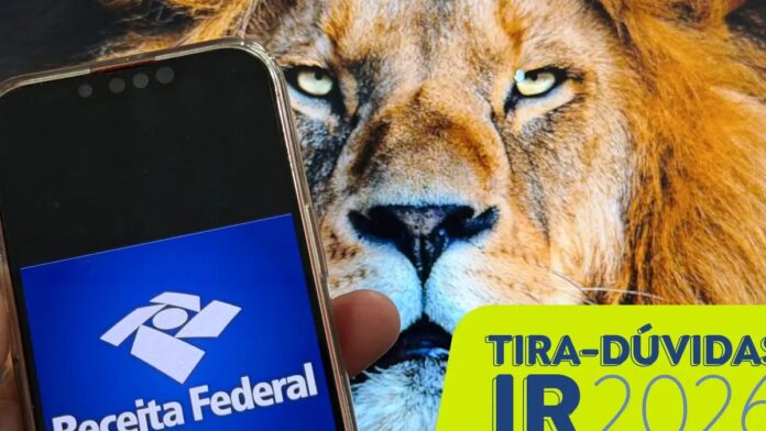 imposto-de-renda-2026-receita-j-recebeu-mais-de-45 Pessoa usando computador com gráfico de barras ao fundo, simbolizando a declaração do Imposto de Renda.