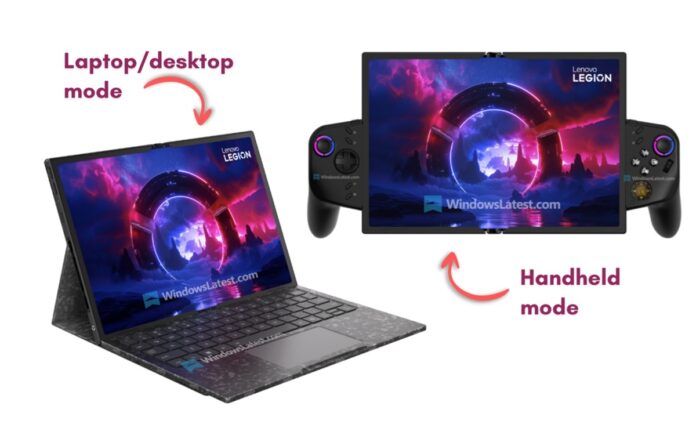 Lenovo mostra console portátil dobrável que se transforma em um notebook