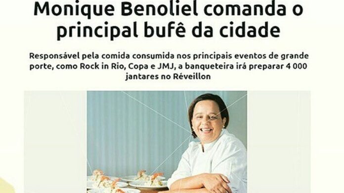 chef-monique-benoliel-denuncia-loja-no-rio-por-dis Foto de Monique Benoliel, mulher branca, séria, em um ambiente interno, olhando diretamente para a câmera.