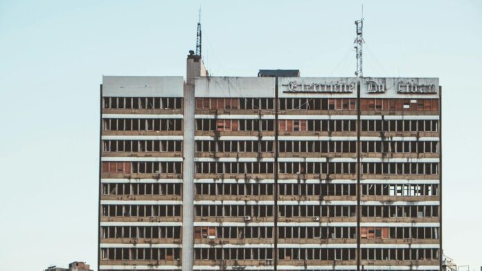 s4-27951cde01eb A damaged urban building in downtown Beirut, Lebanon reflecting urban decay.