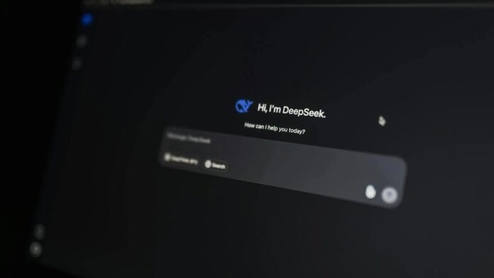 Close-up of an AI-driven chat interface on a computer screen, showcasing modern AI technology.