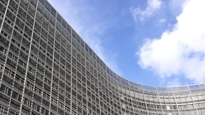 View of the Berlaymont building in Brussels, Belgium, which houses the headquarters of the European Commission
