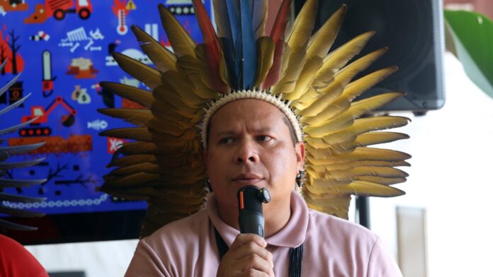 Brasília (DF), 06/04/2026 - Kleber Karipuna, coordenador da APIB, participa da 22ª edição do Acampamento Terra Livre (ATL). O