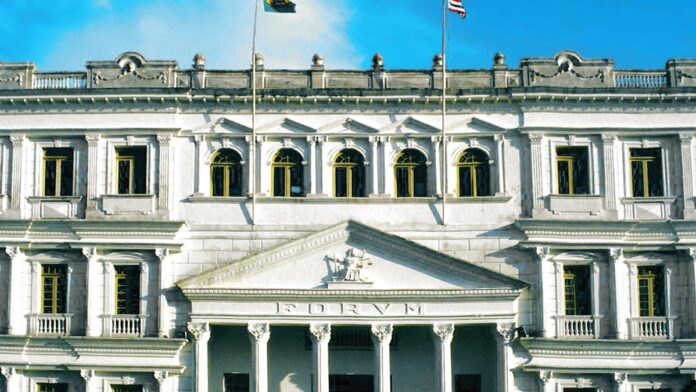 Main facade of the Forum. São Luís, Maranhão, Brazil
