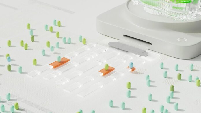 Abstract digital visualization of AI, featuring colorful 3D elements and modern design.